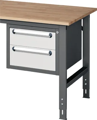Produktbild von Unterbauschrank H395xB490xT600mm anthrazitgrau/lichtgrau 2 Schubl.Einfachauszug