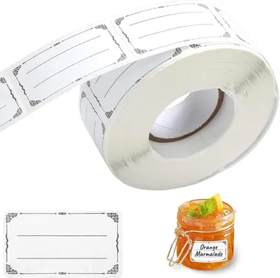 Produktbild von Etiketten Selbstklebend,1800pcs Marmeladen Etiketten,30x50mm zum Beschriften,Kann für Klebeetiketten für Marmeladengläser, Geschenktüten, Umschläge, Flaschen