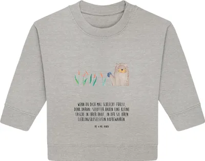 Produktbild von Mr. & Mrs. Panda Organic Baby Pullover Otter Stein 12. - 18. Monat - Heather Grey - Geschenk, Bullover, Seeotter, Witzige Fakten, Pflanzen, Fun Facts
