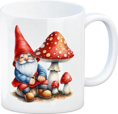Produktbild von Gartenzwerg mit Fliegenpilz Kaffeebecher