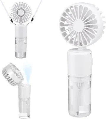 Produktbild von Elektrischer Handventilator mit Wassernebelstrahlung - Oplaadbare Mini USB Ventilator mit 4 Geschwindigkeiten