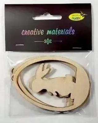 Imagen del producto de Adornos decorativos con forma de huevo de Pascua y conejito, paquete de 3 unidades - Galería Hobby