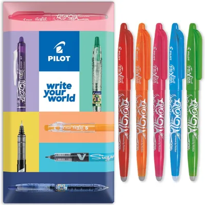 Productafbeelding van Pilot Frixion Warmte/Wrijving Uitwisbare rollerball pen FR7 - Medium line 0,7 mm tip penpunt - Helder kussen pack van 5