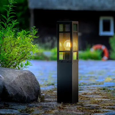 Produktbild von spritzwassergeschützte Pollerlampe - moderne Sockelleuchte für 1x E27