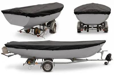 Produktbild von InfraDeskTrading Bootsplane 600D Schwarz 550-610 x 270 cm