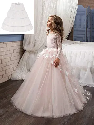 Imagen del producto de Falda interior con volantes para niña, de 3 volantes, para usar debajo de vestidos, tallas de 2 a 6 años