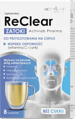 Productafbeelding van RCLEAR SINUSES: Immuunversterker met vitamine C, ijzerkruid, tijm. Activlab, 8 zakjes