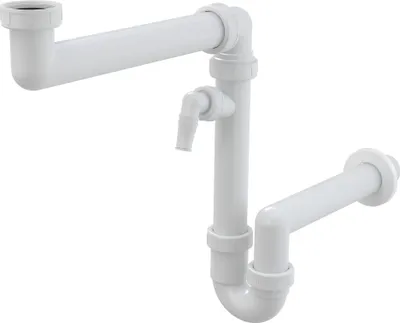 Produktbild von AlcaPlast Raumsparsiphon für Spülbecken mit Überwurfmutter 6/4" mit Geräteanschluss A872P