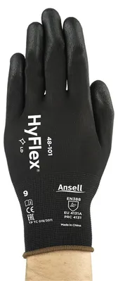 Produktbild von ANSELL Handschuhe HyFlex 48-101 Gr.10 schwarz EN 388 PSA II - 48-101-10