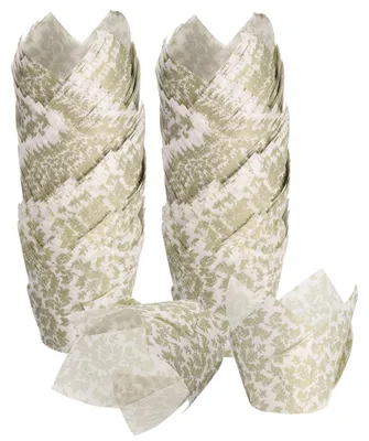 150 Tulpen-Backförmchen aus Papier, fettbeständig, weiß, 8 cm hoch