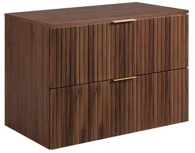 Produktbild von Badezimmer-Hängeschrank mit Waschtischplatte, Nussbaum, 80 x 58,6 x 46 cm
