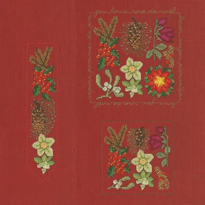 Produktbild von Le Bonheur des Dames Kreuzstich Set "Weihnachtsblumen", Zählmuster, 13x14cm