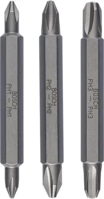 Produktbild von Doppelklingenbit-Set, 3-teilig, PH1, PH1, PH2, PH2, PH3, PH3, 60 mm