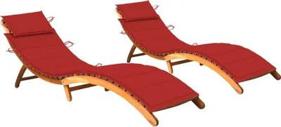 Produktbild von Maison Exclusive - Sonnenliegen 2 Stk. mit Auflagen Massivholz Akazie