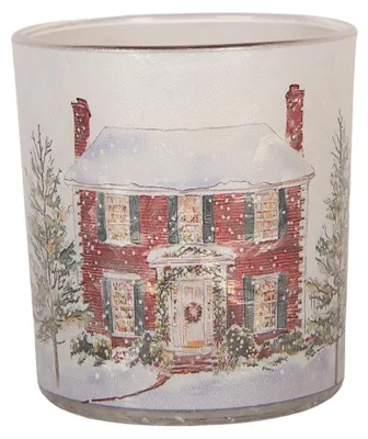 Obrázek produktu pro Clayre & Eef Svíčka Ø 7x8 cm Bílá skleněná vánoční