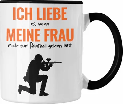 Produktbild von Trendation - Paintball Tasse Geschenk Männer Paintballspieler Geschenkidee Lustig (Schwarz)