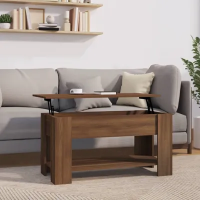 Produktbild von vidaXL Couchtisch Braun Eichen Optik 101x49x52 cm Holzwerkstoff - Couchtisch - Couchtische - Couchtisch Höhenverstellbar - Beistelltisch