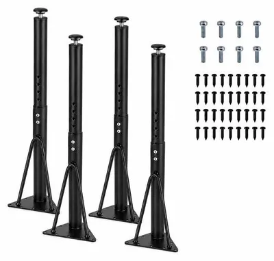 Productafbeelding van JustValue Verstelbare Tafelpoten Metaal - 45-75 cm - Set van 4 - Hoogte Verstelbaar - Zwart