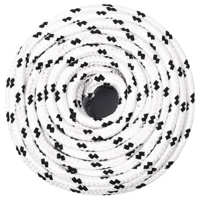 Image de vidaXL Corde de bateau Tressée Blanc 6 mmx25 m Polyester