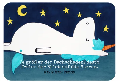 Produktbild von Mr. & Mrs. Panda magnet Einhorn Sternenhimmel Design - Weiß - Geschenk, Unicorn, zettelhalter, Kühlschrankmagnet, Sterne, Einhörner, Dachschaden, whiteboardmagnet