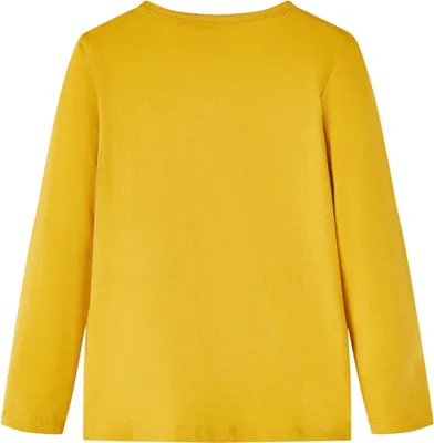 Image de vidaXL T-shirt manches longues enfant ocre foncé 116