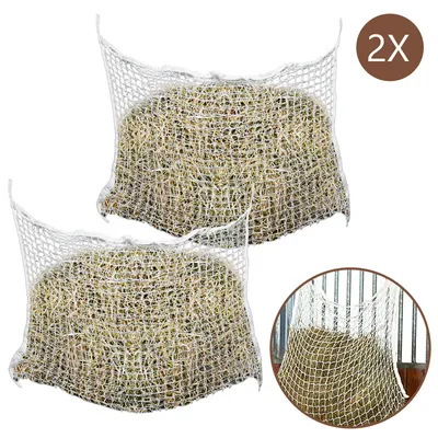 Immagine prodotto di Jopassy rete per fieno portafieno rete per attività rete per sacchi di fieno rete per mangimi, cavalli extra a maglie strette 3cm rete 2 pezzi 120 x 90cm