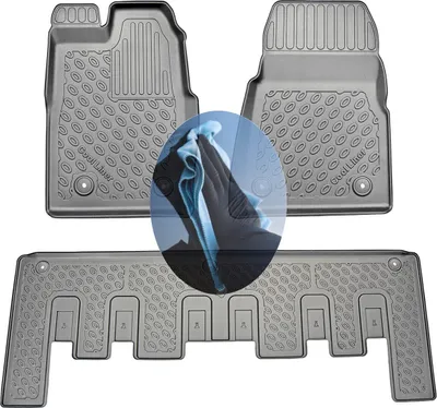 Produktbild von Z512980 TPE-Gummifußmatten kompatibel mit  Ford Tourneo Custom L2 Trend  Kleinbus  2012- 1. + 2. Sitzreihe, für manuelles Schaltgetriebe vorgesehen
