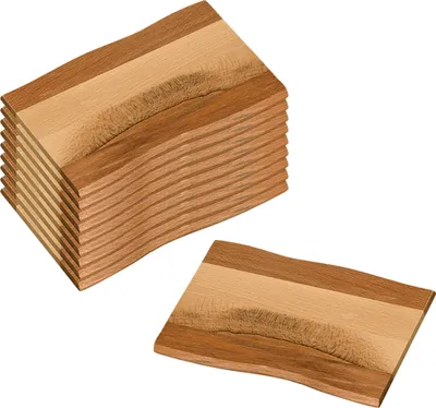 Produktbild von 10 Stück Frühstücksbrettchen, Kernbuche - 23 x 15cm
