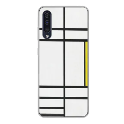 Produktbild von MuchoWow® Handyhülle Schutzhülle Hülle für Samsung Galaxy A50 Komposition in Weiß, Rot und Gelb - Piet Mondrian Silikon Softcase Handy Hülle - Mobiltelefonhülle