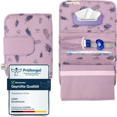 Produktbild von Wickeltasche mit Wickelunterlage, wasserdicht, rosa, kompakt, für unterwegs