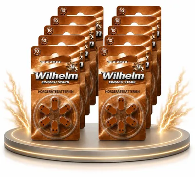 Produktbild von 60 x WILHELM Hörgerätebatterien Typ 312 braun Hörgerätbatterie PR41 ZL3  1,4/1,45 V