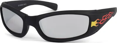 Produktbild von styleBREAKER Kinder Sport Sonnenbrille mit Flammen Print, Kunststoff Rahmen und Polycarbonat Gläser, Vollrand 09020089