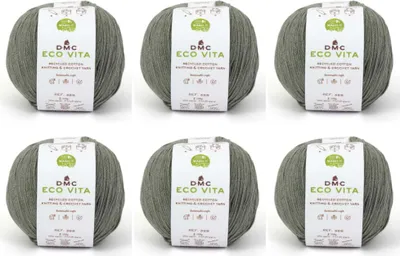 Produktbild von 6x DMC Eco Vita – nachhaltiges Garn, hergestellt aus 80 % recyceltem Baumwolle und 20 % Fasern, 388 (Farbe 118)