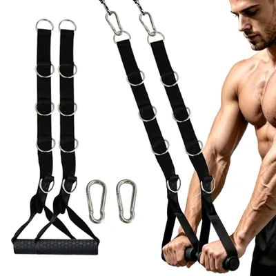 Produktbild von Trizepsseil, Kabelbefestigung, verstellbare Trainingsgriffe für Krafttraining