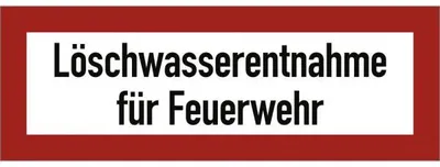 Produktbild von Dreifke® Schild Löschwasserentnahme für Feuerwehr, Alu, 210x74 mm