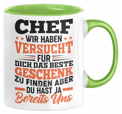 Produktbild von Chef Geschenk Tasse Wir Haben Versucht Das Beste Geschenk Für Dich Zu Finden Bester Chef Geschenkidee Lustig (Grün)