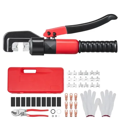 Obrázek produktu pro Hydraulické krimpovací kleště - Kleště na kabelové koncovky 4-70 mm² - Hliníkové/měděné připojení - Krimpovací kleště na kabely - Krimpovací kleště s devítkou - Ruční hydraulické kleště - Krimpovací kleště - Kleště na kabelové koncovky