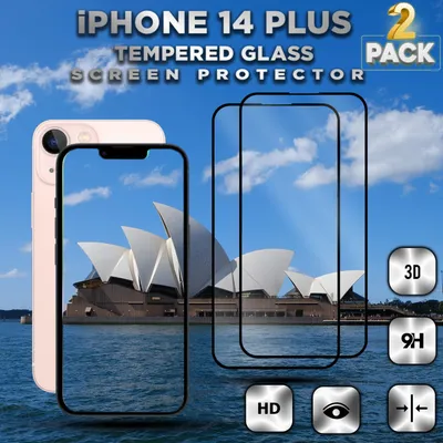 Produktbild von 2-Pack iPhone 14 Plus - Gehärtetes Glas 9H - Hochwertiger 3D-Displayschutz