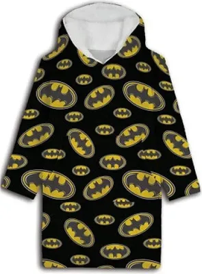 Produktbild von Batman Herren Kuschelponcho mit Ärmeln Kapuze Tasche XS-L