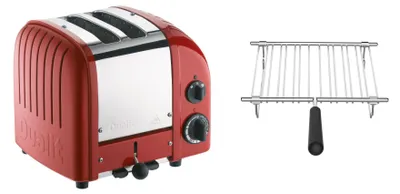 Produktbild von Dualit Toaster Paket 1, 2er Toaster mit Brötchenaufsatz Rot