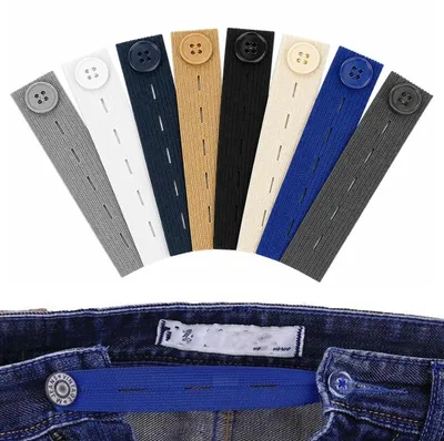8er-Set elastische Taillenverlängerungsknöpfe für Jeans, verstellbar