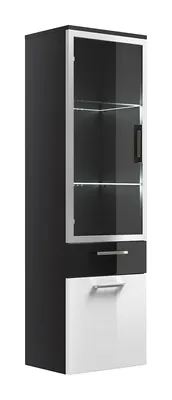 Produktbild von Hochschrank mit Glastür anthrazit-weiß
