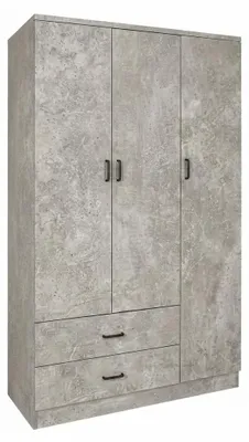 Immagine prodotto di Armadio Guardaroba Camera Letto 3 Ante 2 Cassetti  120x52x190 Cm.Colore:Cemento