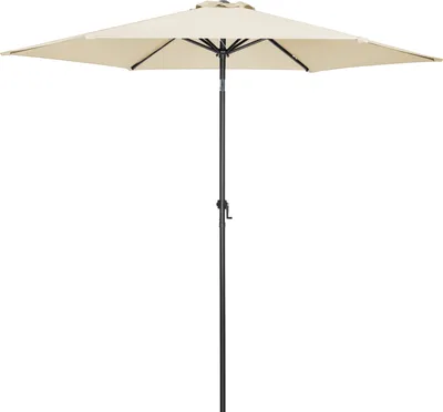 Produktbild von KINGSLEEVE® Sonnenschirm 300 cm UV Schutz 80+ Abdeckung Kurbel Knickbar Alu Rund Balkon Terrasse Garten Balkonschirm Kurbelschirm Marktschirm Beige