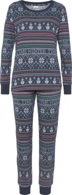 Produktbild von LASCANA Pyjama 2 -teilig dunkelblau gemustert Größe 32/34