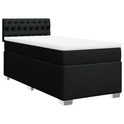 Produktbild von Boxspringbett mit Matratze Schwarz 100x200 cm Stoff