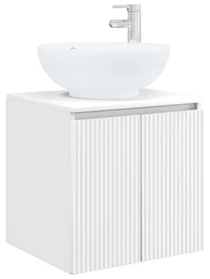 Zdjęcie produktu dla vidaXL Umywalka wisząca, biała, 49,5 x 44,5 x 65 cm, materiał drewnopochodny