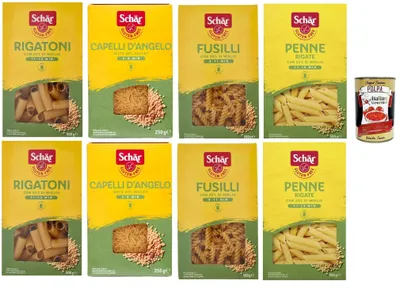 Produktbild von SCHÄR Senza Glutine Testpaket Glutenfrei Pasta mit 20% Hirse, gluten free pasta, 8x 500g + Italian Gourmet polpa 400g