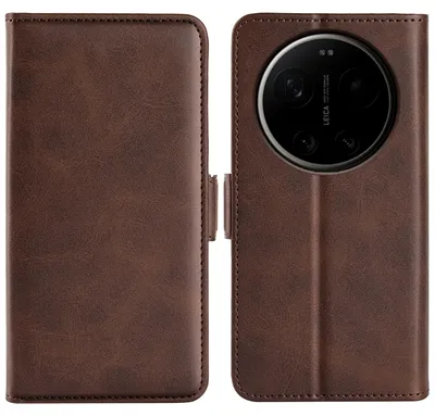 Productafbeelding van MobyDefend Hoesje - Geschikt voor Xiaomi 17 Ultra  -  Luxe Wallet Book Case (Sluiting Zijkant) - Bruin