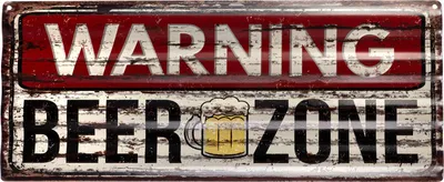 Image de Moritz Plaque en tôle 59 x 24 cm Warning Beer Zone Bière Bar Bar Déco Plaque en métal rétro Vintage Rétro Proverbes drôles